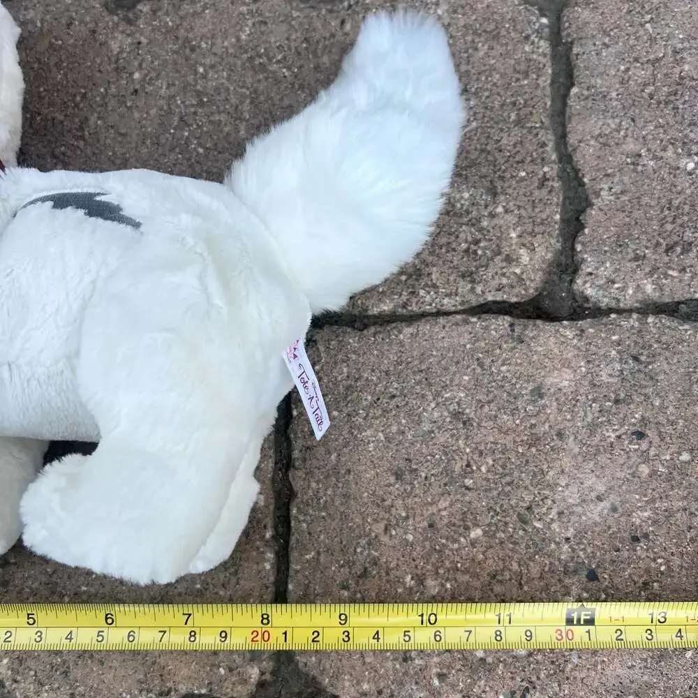 Disney Tote A Tail Bolt White Dog Plush Stuffed Animal Red Collar Lightning